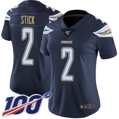 Los Angeles Chargers NFL Football Easton Stick Navy Blue Jersey Women Limited #2 Home 100th Season Vapor Untouchable->los angeles chargers->NFL Jersey